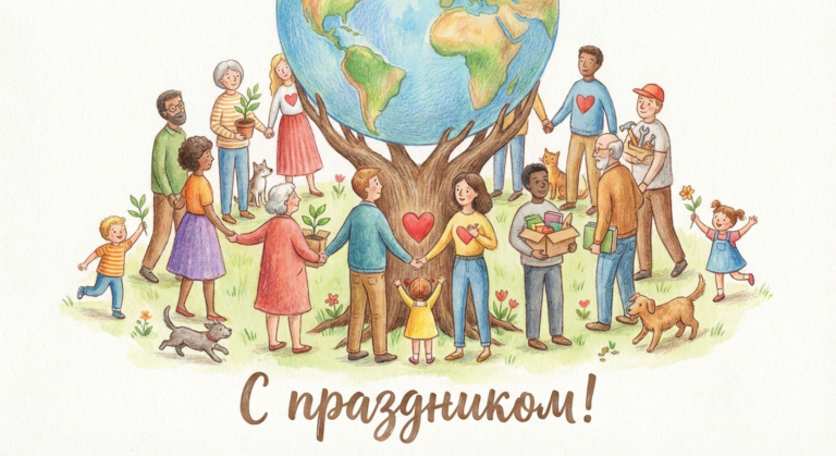 Создать открытку-картинку с поздравлением на Международный день благотворительности с помощью нейросети