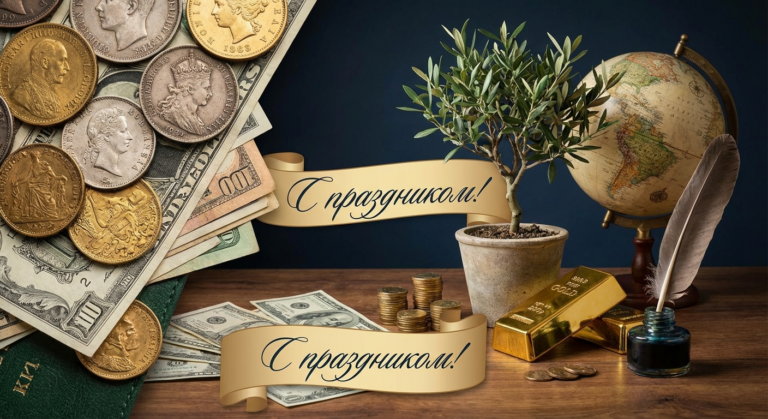 Создать открытку-картинку с поздравлением на День финансиста с помощью нейросети