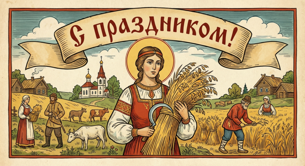 Создать открытку-картинку с поздравлением на День святой Натальи Овсяницы с помощью нейросети