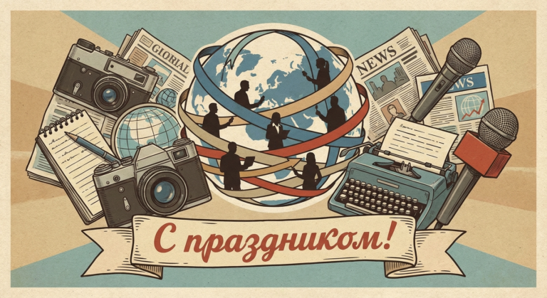 Создать открытку-картинку с поздравлением на Международный день солидарности журналистов с помощью нейросети