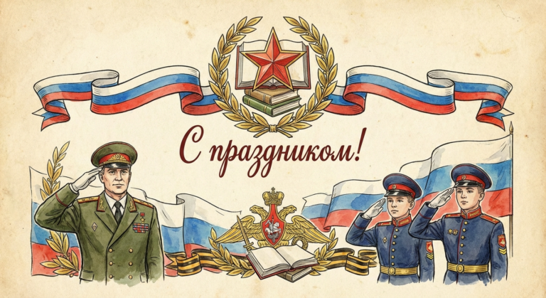 Создать открытку-картинку с поздравлением на День специалиста органов воспитательной работы ВС с помощью нейросети