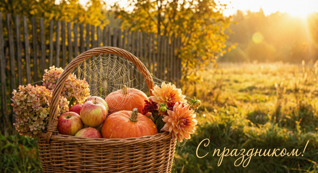 Создать открытку-картинку с поздравлением на Бабье лето с помощью нейросети