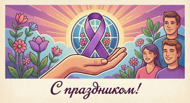 Создать открытку-картинку с поздравлением на Всемирный день борьбы против рака с помощью нейросети