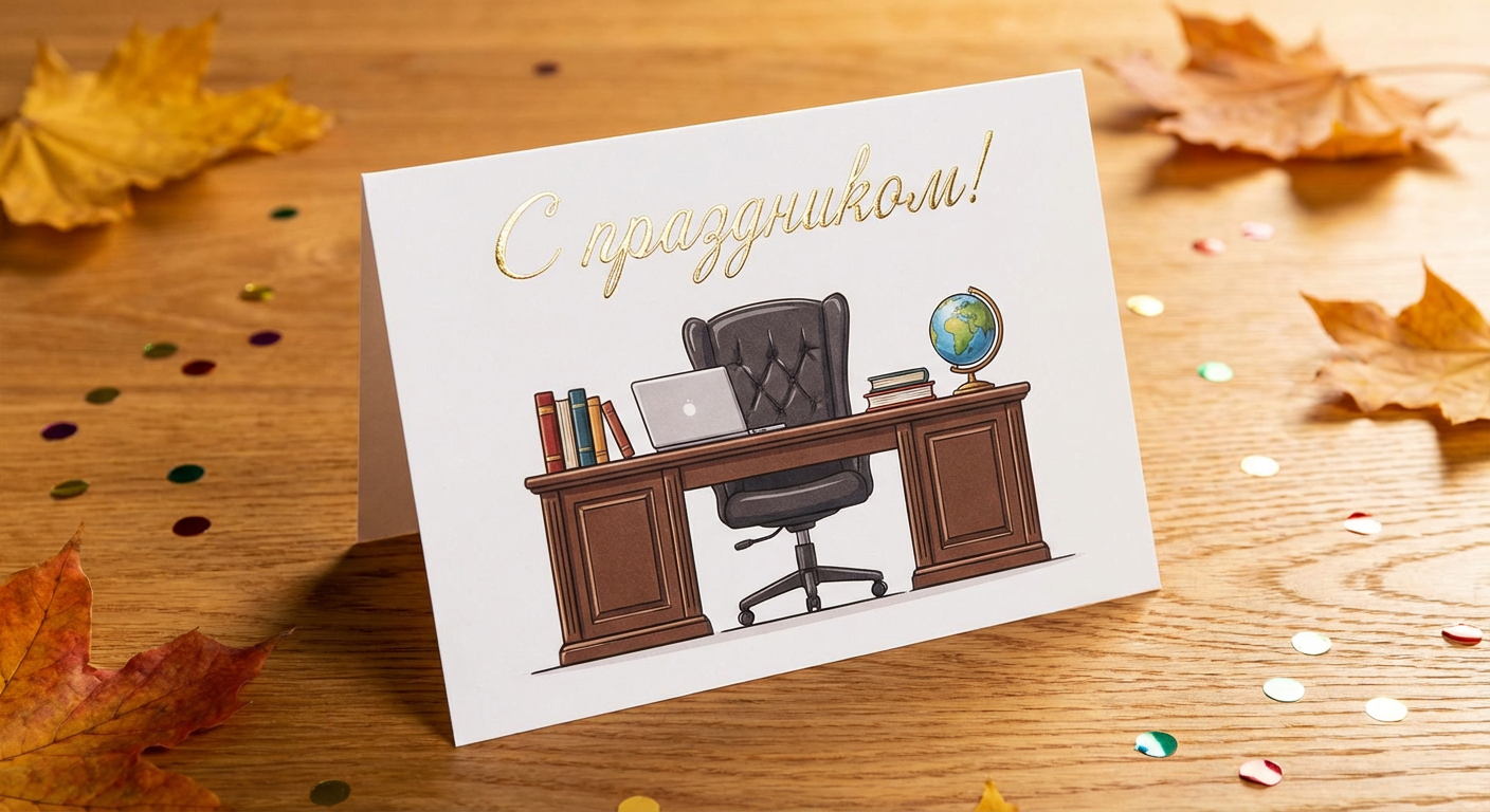 Создать открытку-картинку с поздравлением на День генерального директора с помощью нейросети