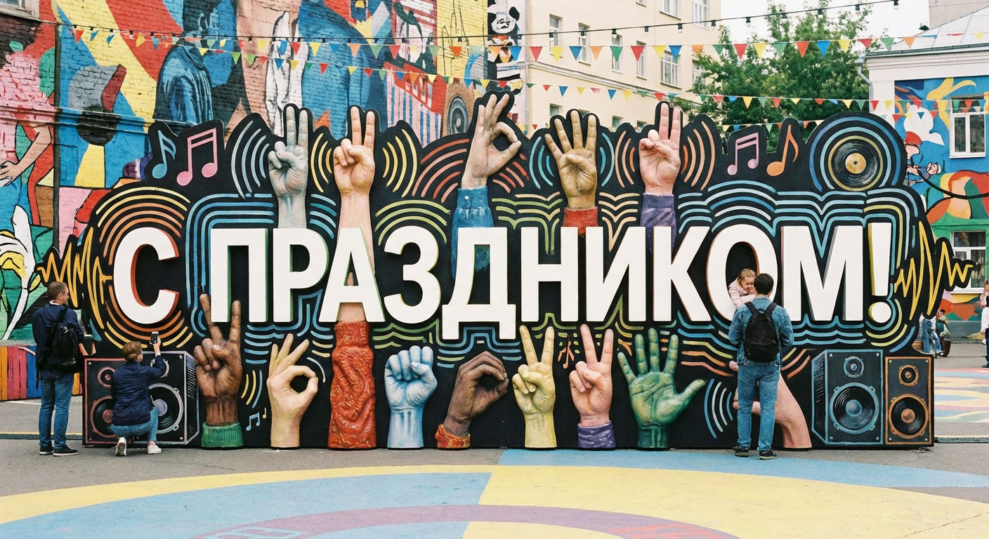 Создать открытку-картинку с поздравлением на Международный день глухих с помощью нейросети