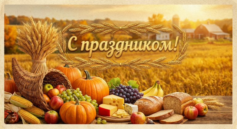 Создать открытку-картинку с поздравлением на День работника сельского хозяйства и перерабатывающей промышленности с помощью нейросети