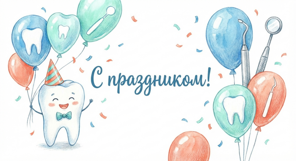 Создать открытку-картинку с поздравлением на Международный день стоматолога с помощью нейросети