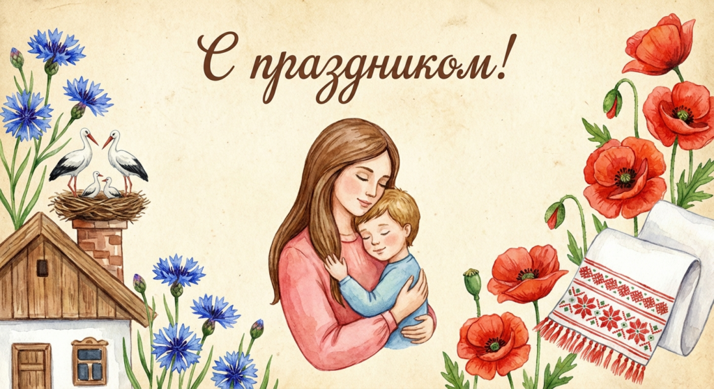 Создать открытку-картинку с поздравлением на День матери в Беларуси с помощью нейросети