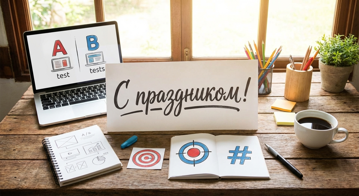 Создать открытку-картинку с поздравлением на День маркетолога с помощью нейросети