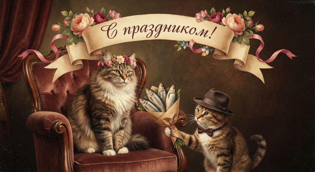 Создать открытку-картинку с поздравлением на День тещи с помощью нейросети