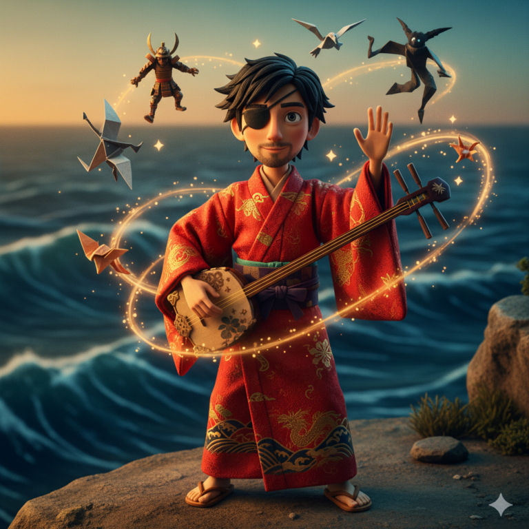 Сгенерировать фото или селфи в стиле персонажа "Кубо. Легенда о самурае"