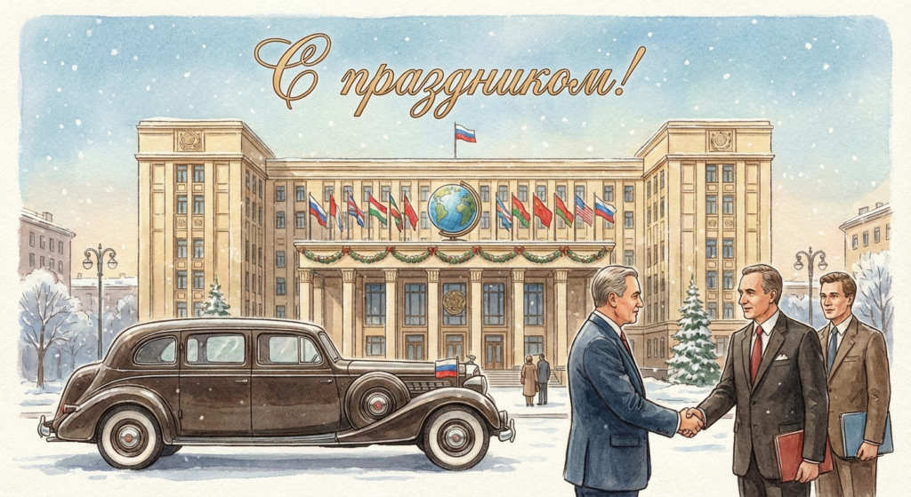 Создать открытку-картинку с поздравлением на День дипломатического работника с помощью нейросети