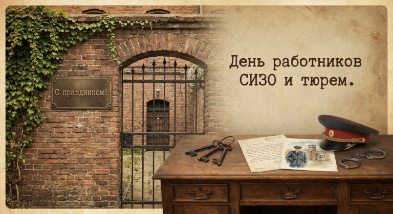 Создать открытку-картинку с поздравлением на День работников СИЗО и тюрем с помощью нейросети
