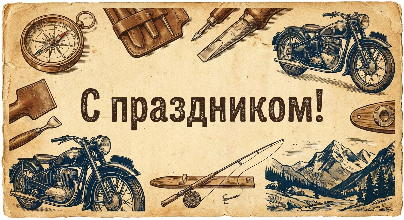 Создать открытку-картинку с поздравлением на Всемирный день мужчин с помощью нейросети