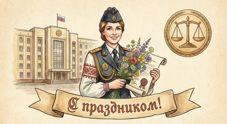 Создать открытку-картинку с поздравлением на День судебного пристава с помощью нейросети