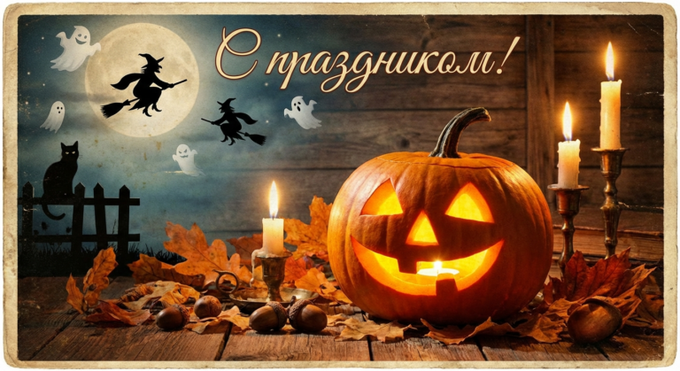 Создать открытку-картинку с поздравлением на День всех святых с помощью нейросети