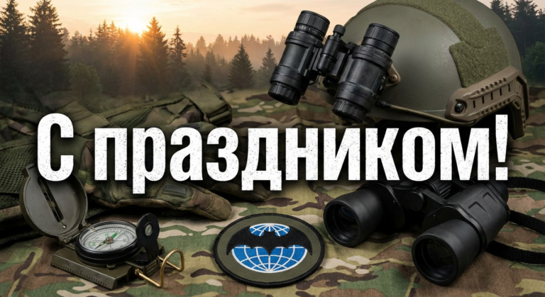 Создать открытку-картинку с поздравлением на День военного разведчика с помощью нейросети