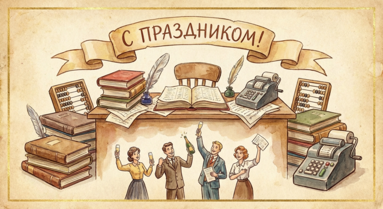 Создать открытку-картинку с поздравлением на Международный день бухгалтера с помощью нейросети
