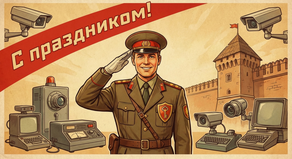 Создать открытку-картинку с поздравлением на День специалиста по безопасности с помощью нейросети