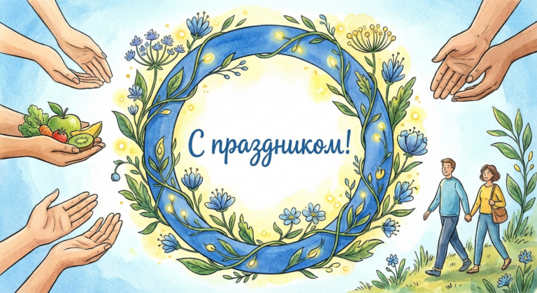 Создать открытку-картинку с поздравлением на Всемирный день борьбы с диабетом с помощью нейросети