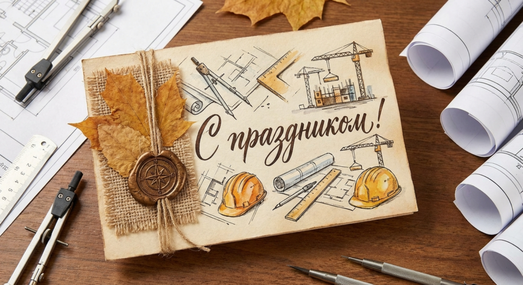 Создать открытку-картинку с поздравлением на День проектировщика с помощью нейросети