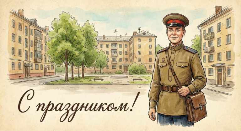 Создать открытку-картинку с поздравлением на День участкового с помощью нейросети