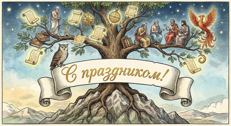 Создать открытку-картинку с поздравлением на Всемирный день философии с помощью нейросети