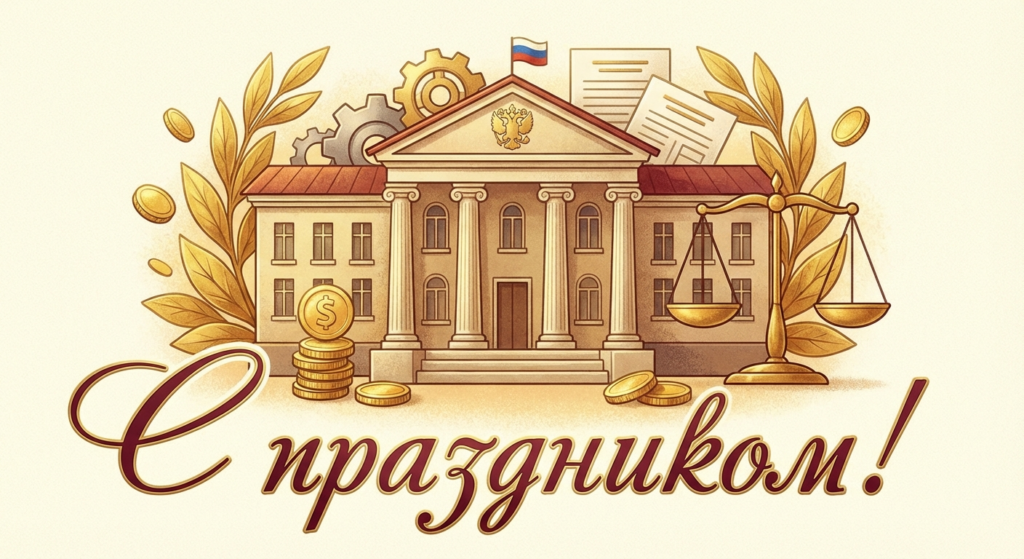 Создать открытку-картинку с поздравлением на День работника налоговых органов с помощью нейросети
