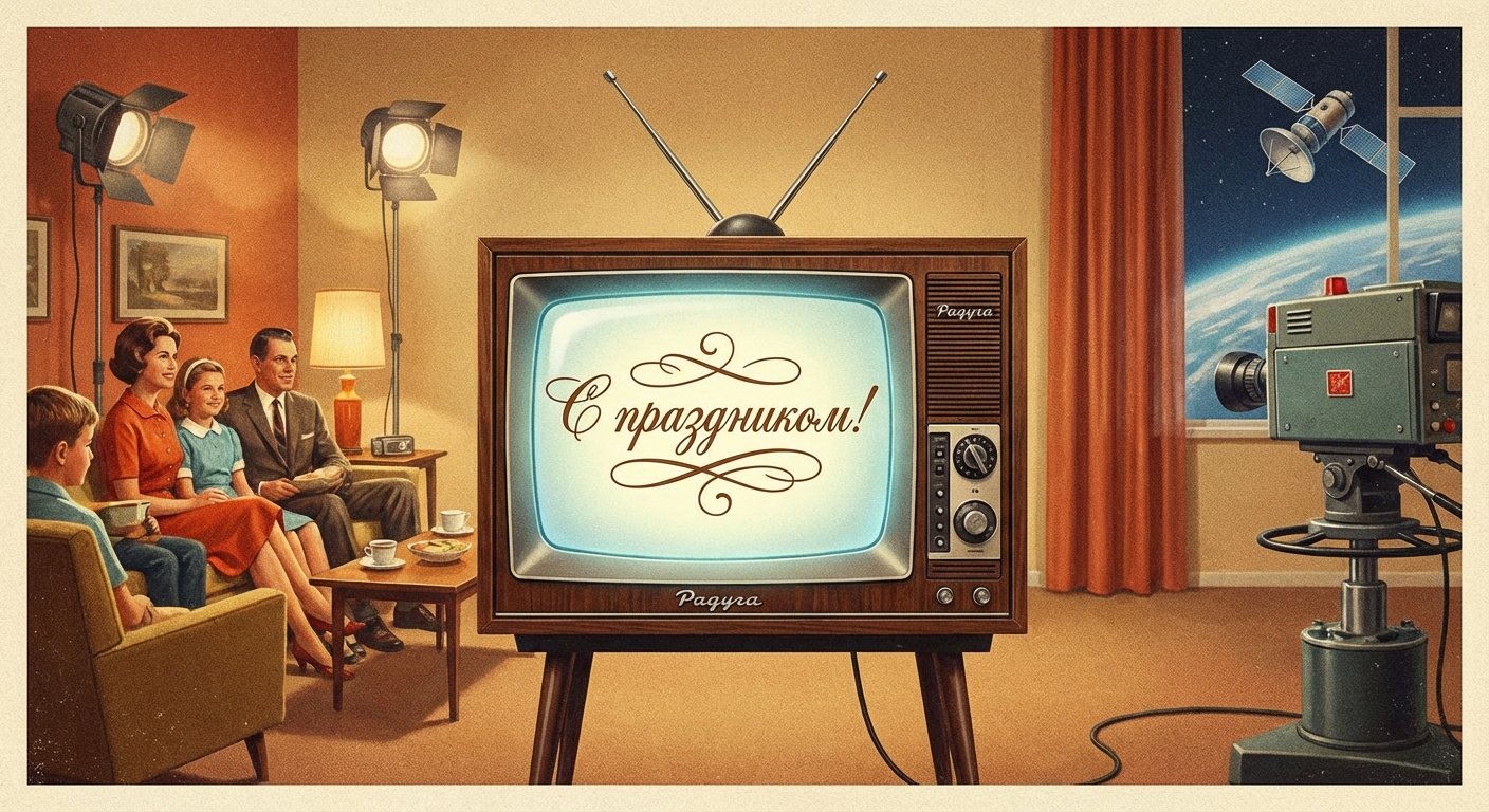 Создать открытку-картинку с поздравлением на Всемирный день телевидения с помощью нейросети