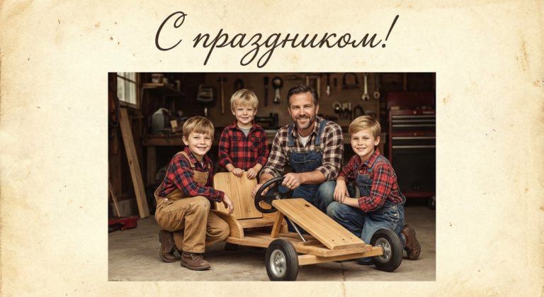 Создать открытку-картинку с поздравлением на День сыновей с помощью нейросети