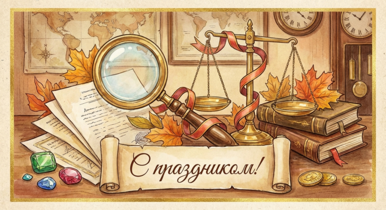 Создать открытку-картинку с поздравлением на День оценщика с помощью нейросети