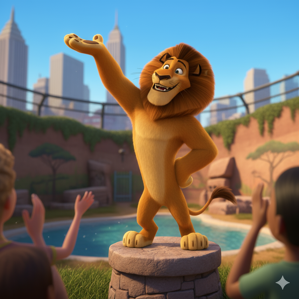 Сгенерировать фото или селфи в стиле персонажа «Мадагаскар»