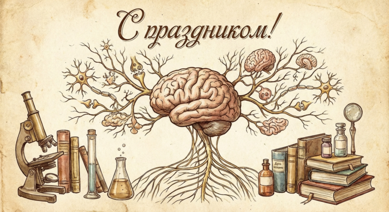 Создать открытку-картинку с поздравлением на День невролога с помощью нейросети