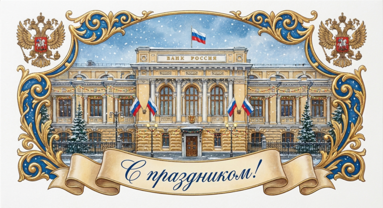 Создать открытку-картинку с поздравлением на День образования российского казначейства с помощью нейросети