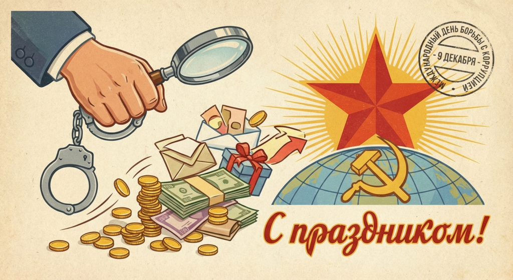 Создать открытку-картинку с поздравлением на Международный день борьбы с коррупцией с помощью нейросети