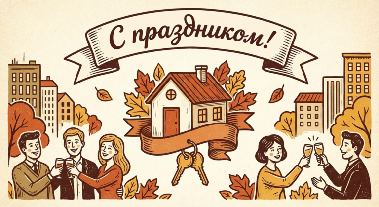 Создать открытку-картинку с поздравлением на День риелтора с помощью нейросети