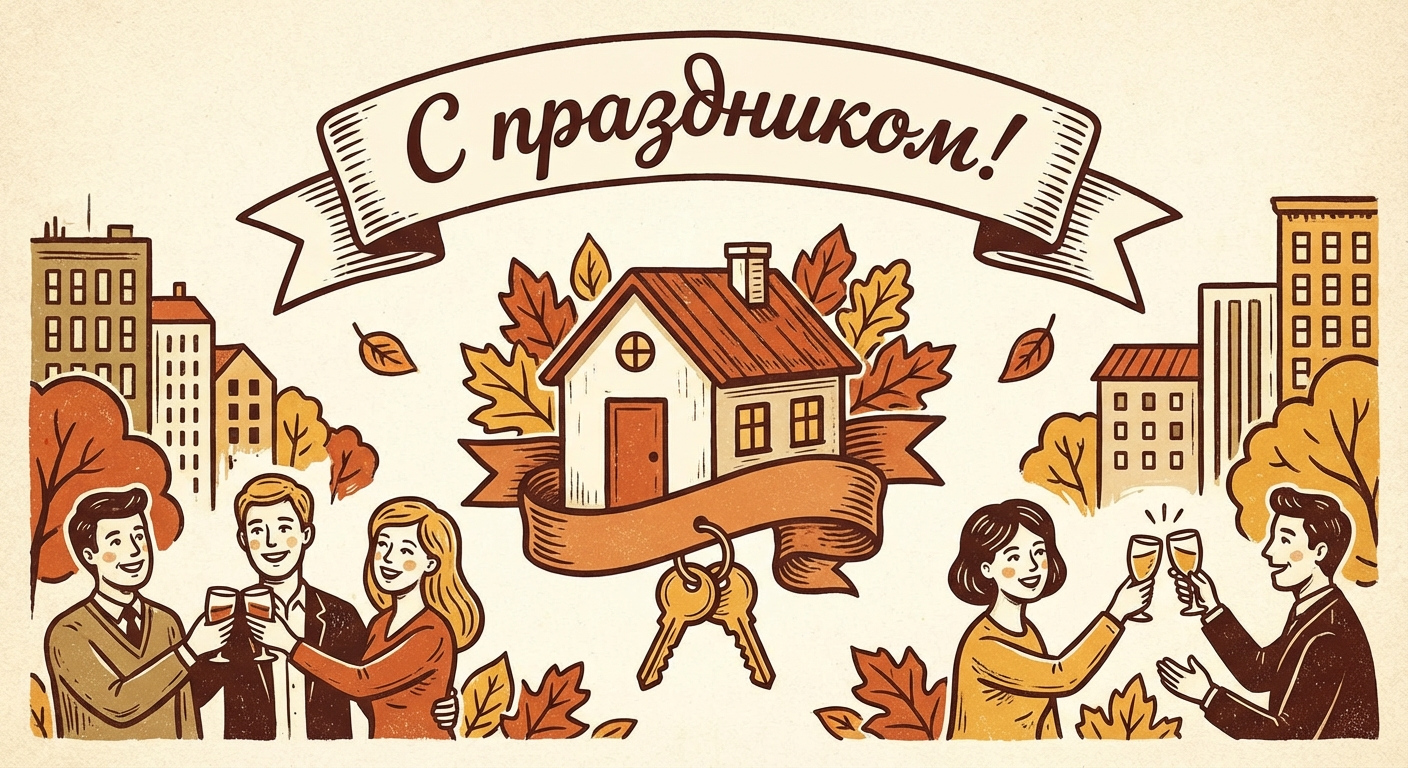 Создать открытку-картинку с поздравлением на День риелтора с помощью нейросети