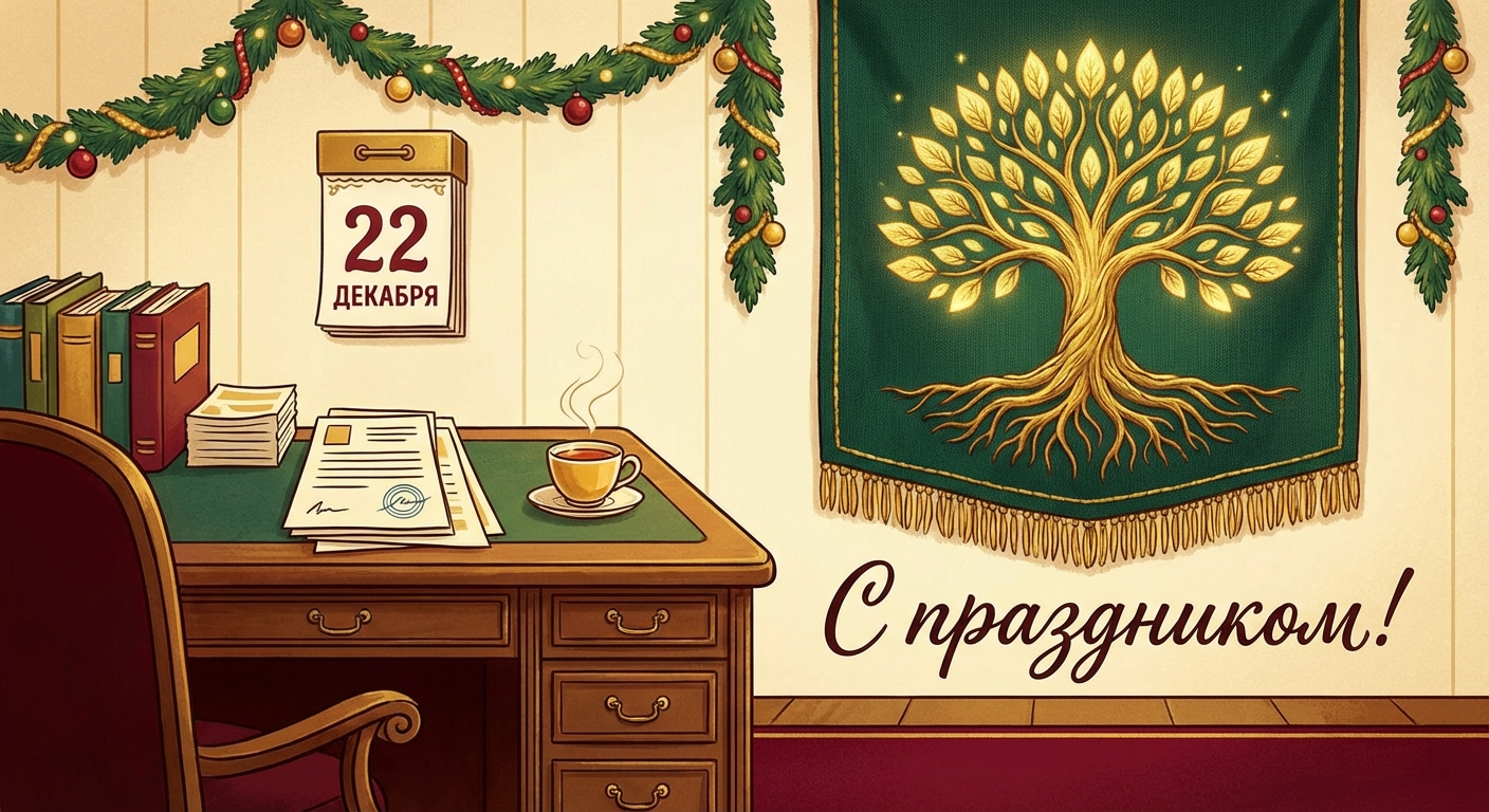 Создать открытку-картинку с поздравлением на День работников Пенсионного фонда с помощью нейросети