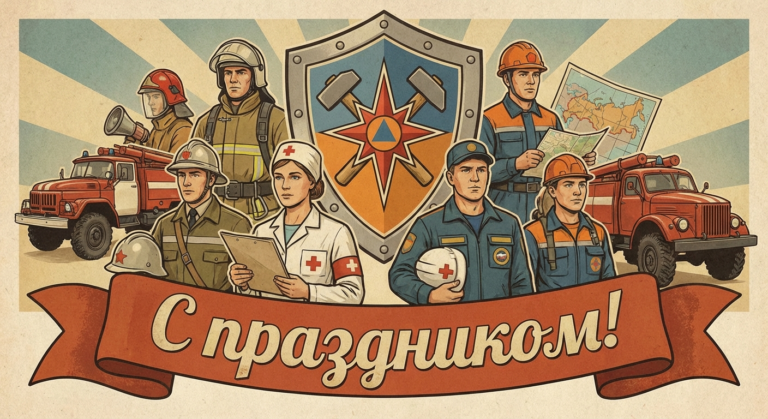 Создать открытку-картинку с поздравлением на Всемирный день гражданской обороны с помощью нейросети