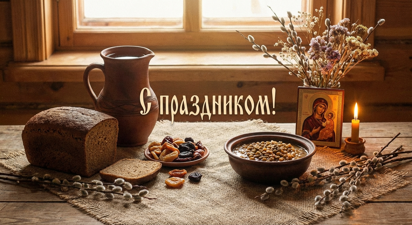 Создать открытку-картинку с поздравлением на Великий Пост с помощью нейросети