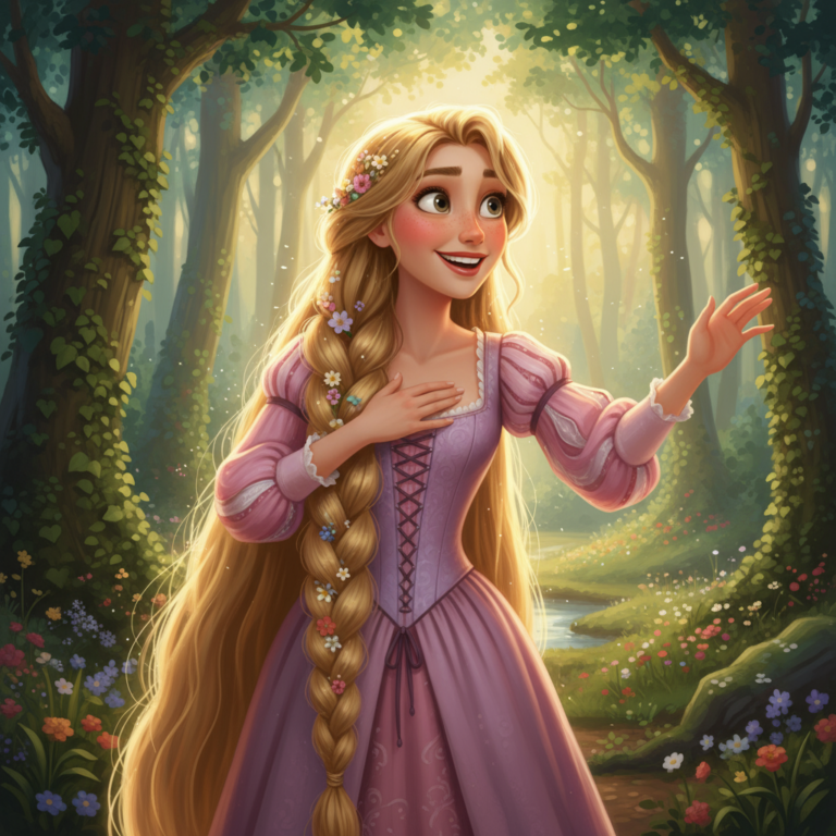 Сгенерировать фото или селфи в стиле персонажа "Рапунцель: Запутанная история"