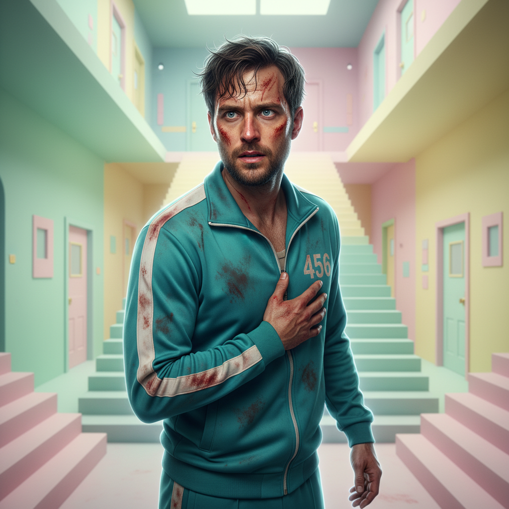 Сгенерировать фото или селфи в стиле сериала «Игра в кальмара»