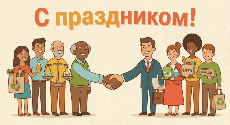 Создать открытку-картинку с поздравлением на Всемирный день защиты прав потребителей с помощью нейросети