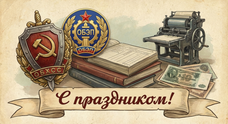 Создать открытку-картинку с поздравлением на День службы ОБЭП (ОБХСС) с помощью нейросети