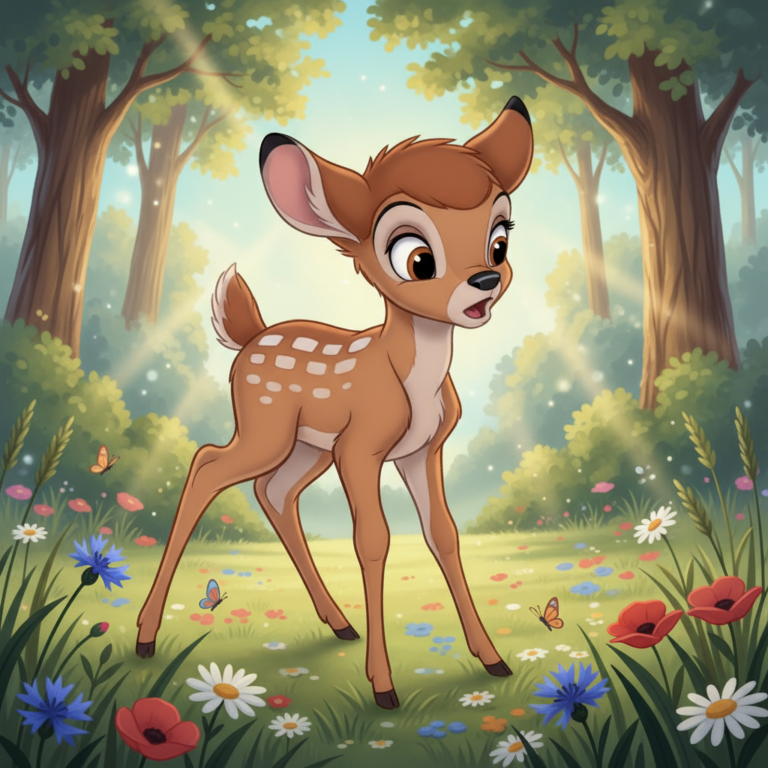 Сгенерировать фото или селфи в стиле персонажа "Бэмби"