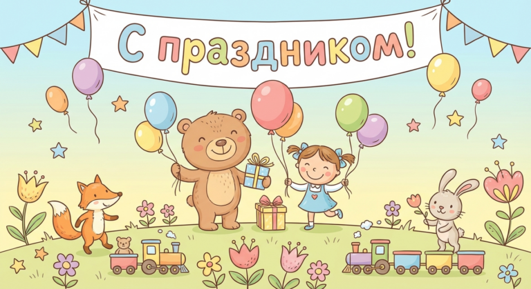 Поздравительная открытка на день рождения Олесе через ИИ