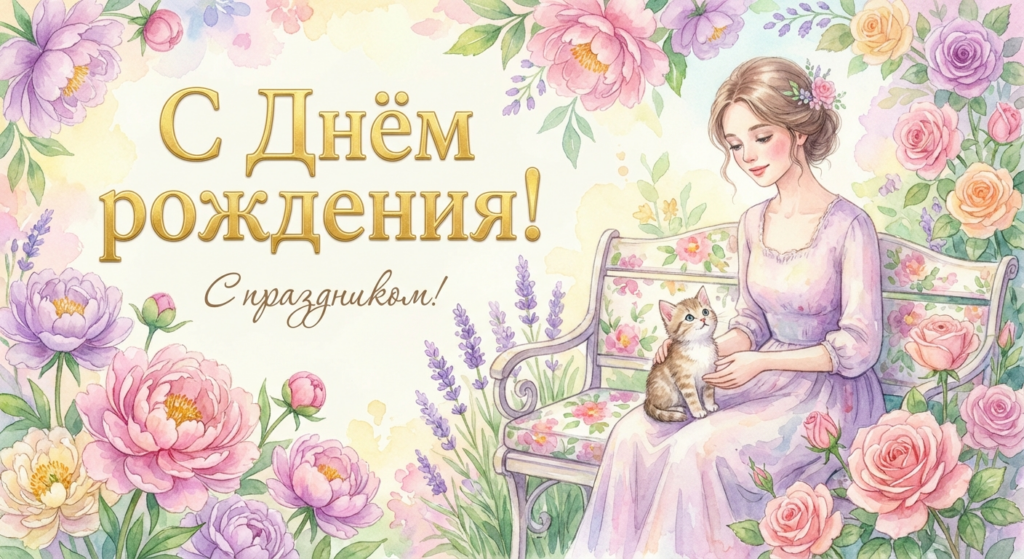 Поздравительная открытка на день рождения Татьяне через ИИ