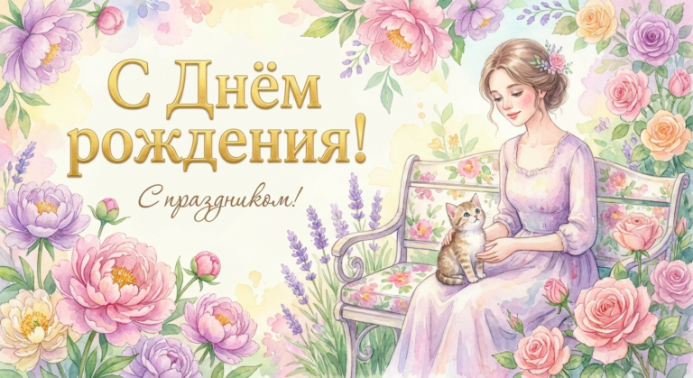 Поздравительная открытка на день рождения Татьяне через ИИ