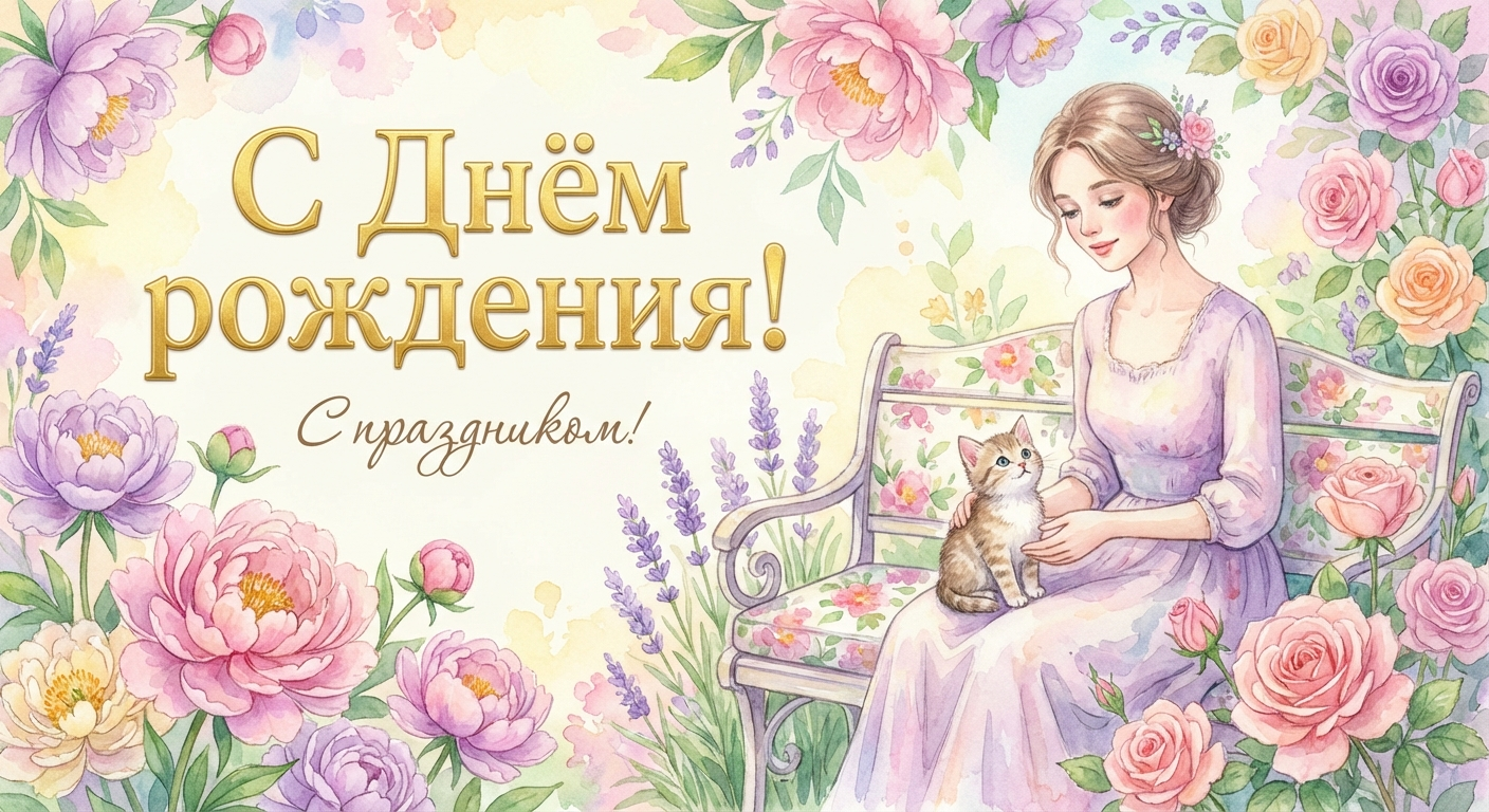 Поздравительная открытка на день рождения Татьяне через ИИ