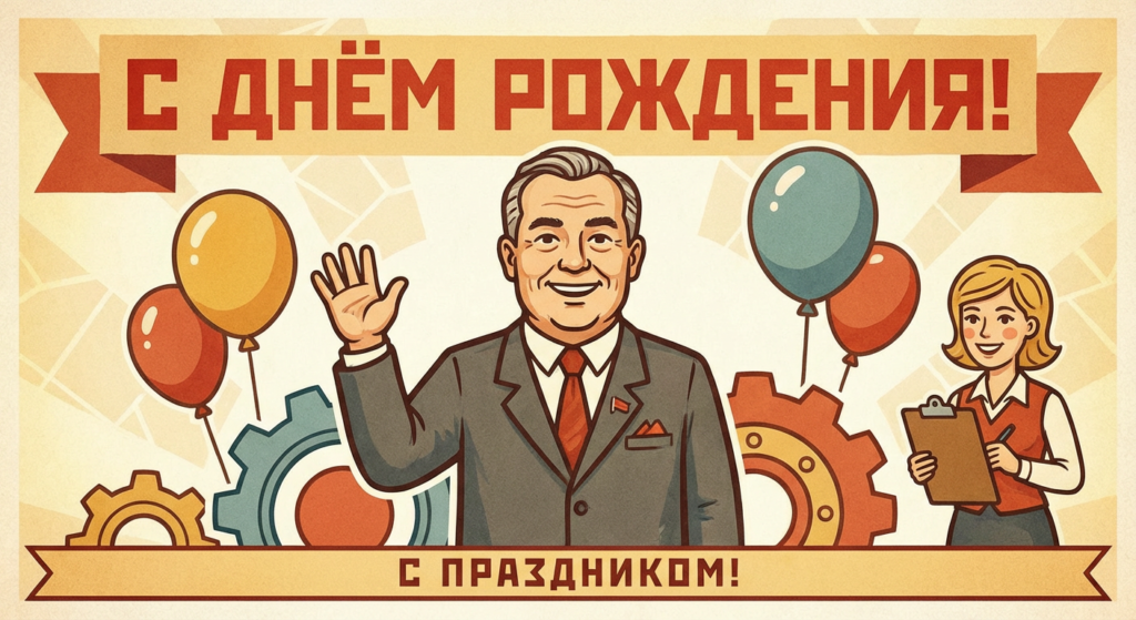 Поздравительная открытка на день рождения шефу через ИИ